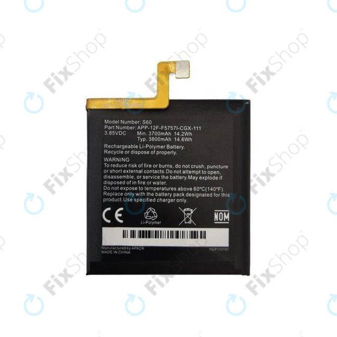 Caterpillar CAT S60 - Baterie 1ICP7/57/57 3800mAh