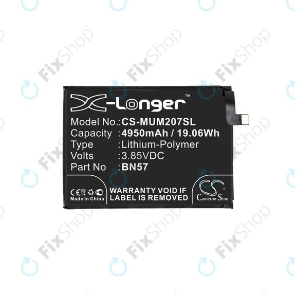 Baterie pro Xiaomi Poco X3 NFC M2107J20CG, 4950mAh, Li-Pol, 3.85 V, BN57, HQ