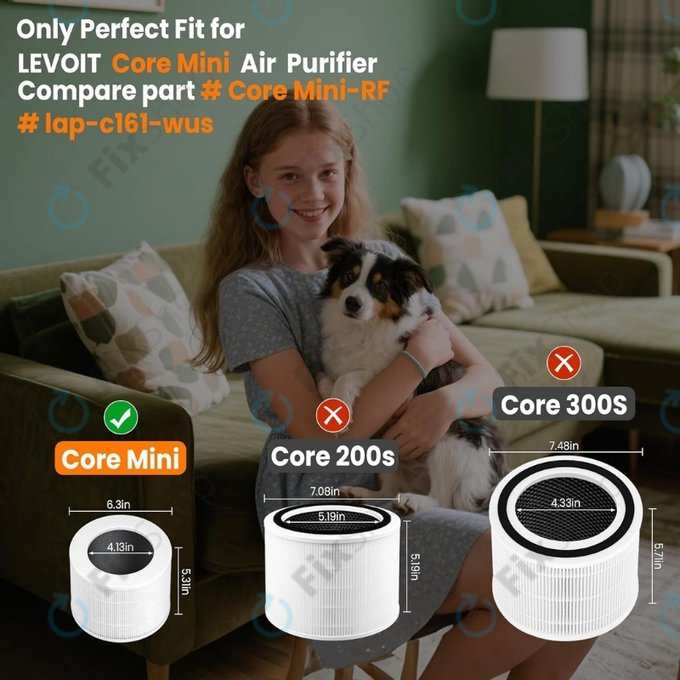 Levoit Core Mini - HEPA filtr 3v1 (Aktivní uhlí) (2 ks)