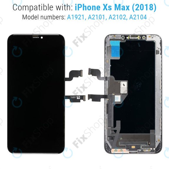 Displej Hard OLED pro iPhone XS Max, Dotykové sklo s rámem, FixPremium