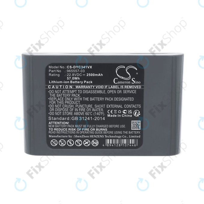 Baterie pro Dyson DC31, DC34, DC35, DC44, DC56, 2500mAh, Li-Ion, 22.8V, 965557-03, HQ