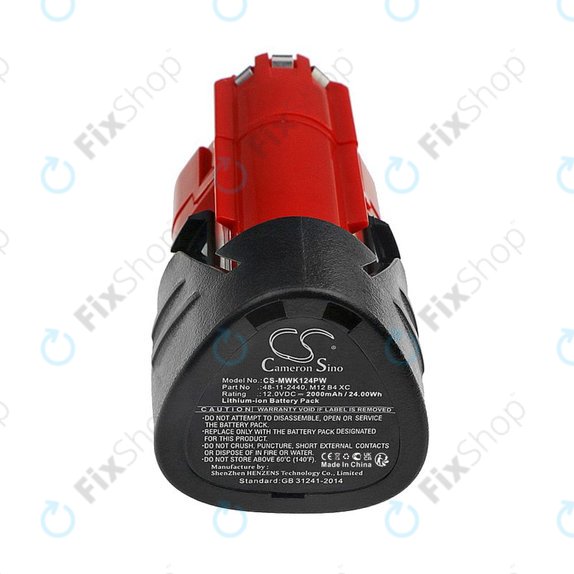 Baterie pro Milwaukee M12 Redlithium XC 4.0, M12 B3 XC, M12 B4 XC, 2000mAh, Li-Ion, 12V, -, HQ