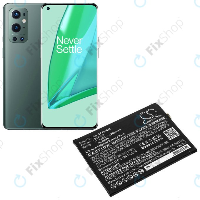 Baterie pro OnePlus 9 Pro LE2121 LE2125, 2200mAh, Li-Pol, 7.4 V, BLP827, HQ