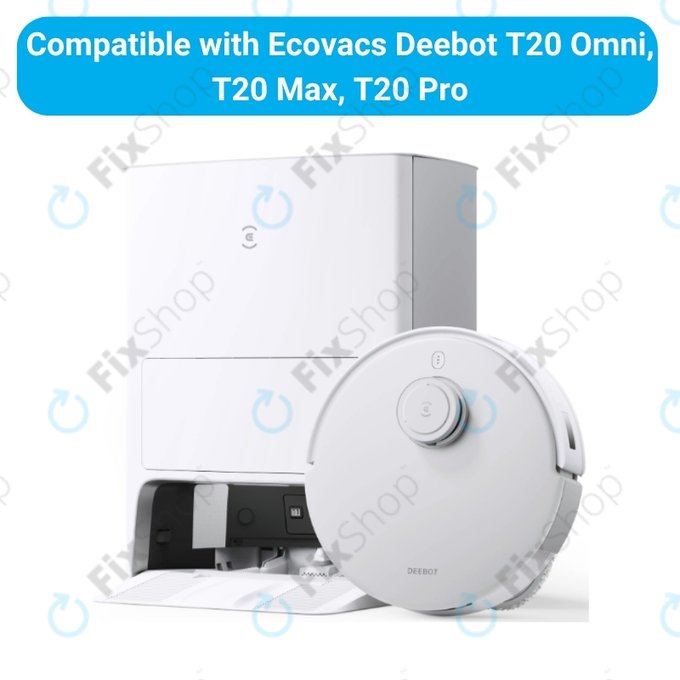 Sada náhradních dílů pro Ecovacs T20, T20 Max, T20 Pro (2x Hlavní kartáč, 4x Filtr, 4x Boční kartáč – bílý)