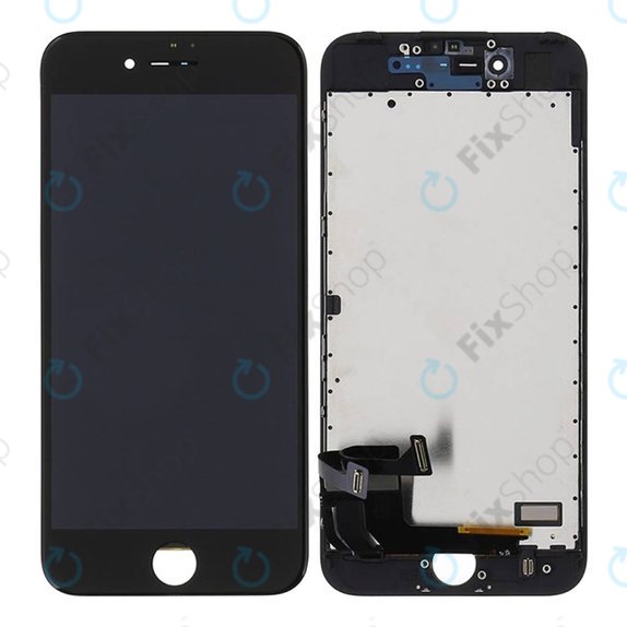 Displej pro iPhone 7, Black, Dotykové sklo s rámem, Refurbished