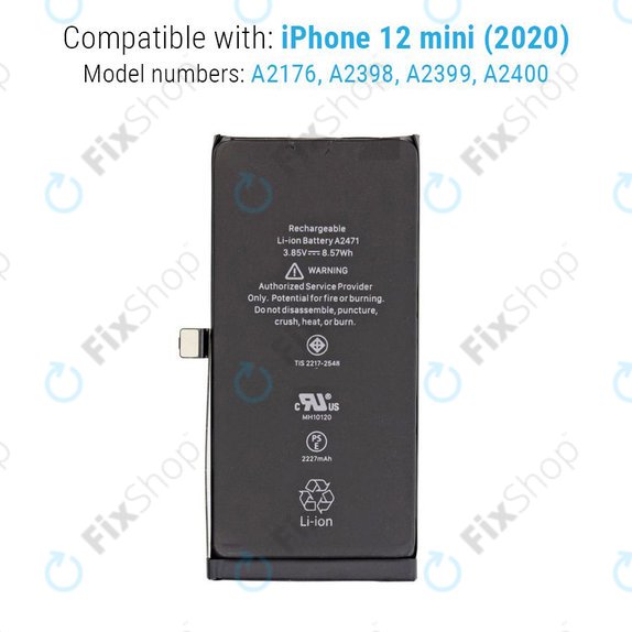 Baterie pro iPhone 12 Mini, 2227mAh, A2471, Service Pack