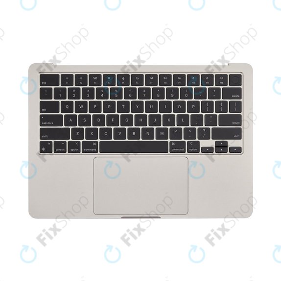 Horní rám klávesnice pro MacBook Air 13", A3113 (2024), s klávesnicí US a baterií, Starlight, 661-40229, Genuine Apple