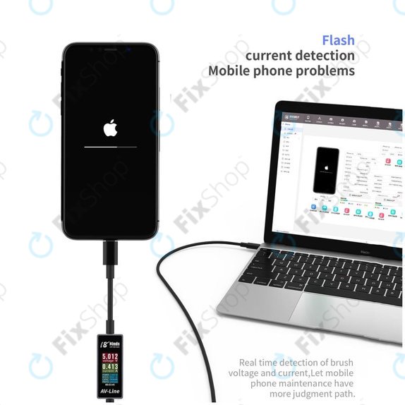 AV-Line - Smart Detekční Nabíjecí Kabel (Lightning - USB-C)