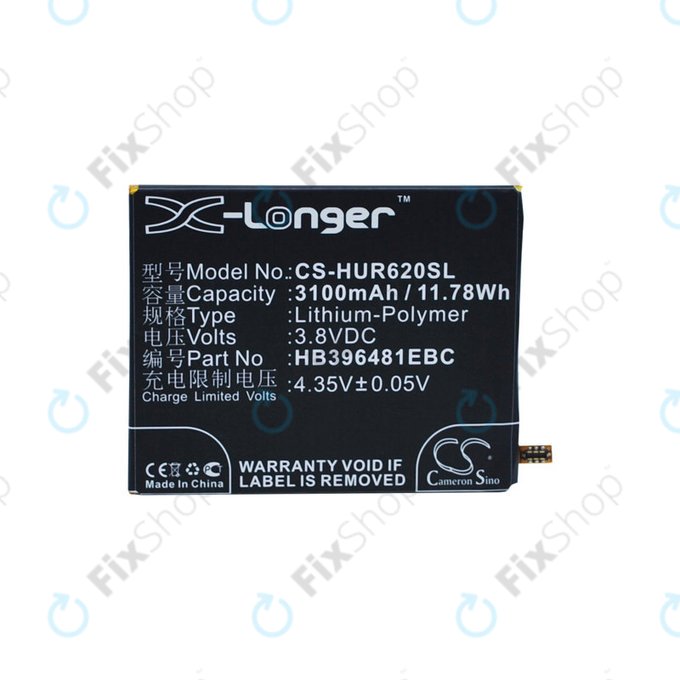 Baterie pro Huawei Ascend Y6 2, Honor 5a, Huawei G7 Plus, 3100mAh, Li-Pol, 3.8V, HB396481EBC, HQ