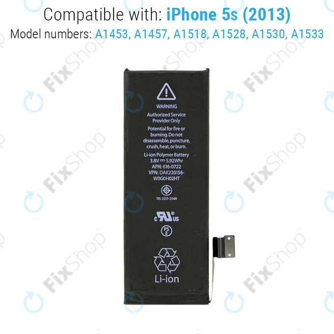 Baterie pro iPhone 5S, 1560mAh