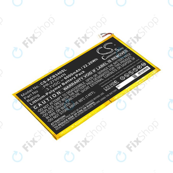 Baterie pro Acer Iconia One 10 B3-A40, 6000mAh, Li-Pol, 3.7V, PR-279594N, HQ