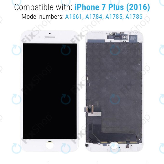 Displej pro iPhone 7 Plus, White, Dotykové sklo s rámem, Refurbished
