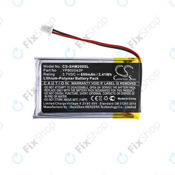 Baterie pro Sena SMH-10s, SMH-20s, 650mAh, Li-Pol, 3.7V, YP802542P, HQ