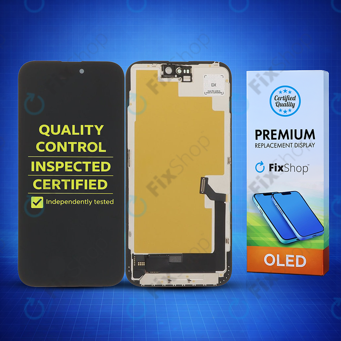 Displej Hard OLED pro iPhone 15 Plus, Dotykové sklo s rámem, FixPremium