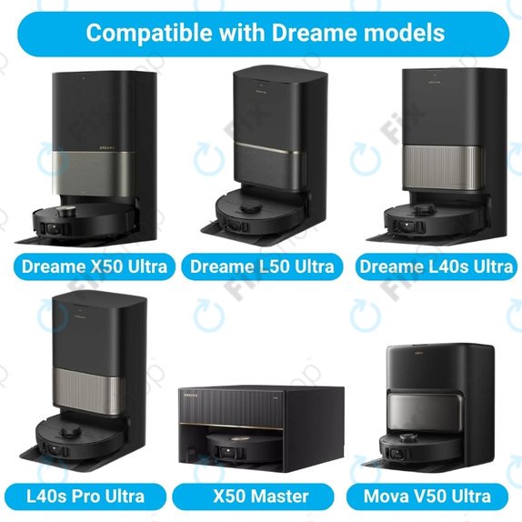 Sada náhradních dílů pro Dreame X50 Ultra, L50 Ultra, L40s Ultra, L40s Pro Ultra, X50 Master, Mova V50 (1 pár hlavních kartáčů, 2x Filtr, 2x Boční kartáč, 4x Mopovací útěrka, 2x Sáček na prach)