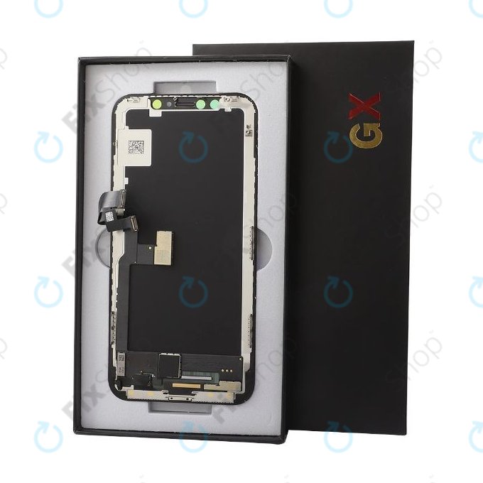 Displej Hard OLED pro iPhone X, Dotykové sklo s rámem, FixPremium