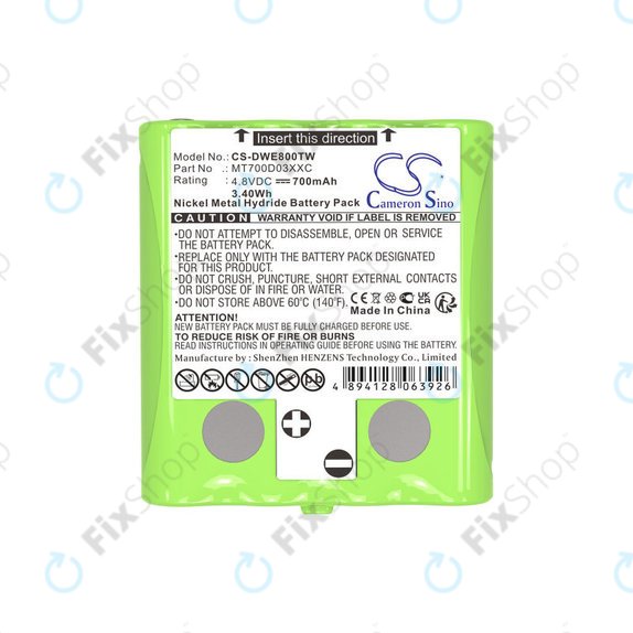 Baterie pro Detewe Outdoor Pmr a Simvalley, 700mAh, Ni-MH, 4.8V, MT700D03XXC, HQ