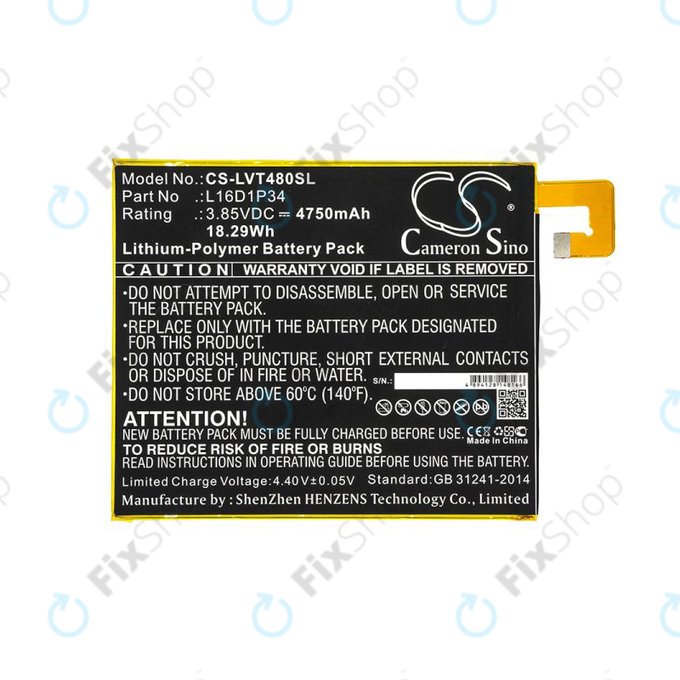 Baterie pro Lenovo Tab4 8, 4750mAh, Li-Pol, 3.85V, L16D1P34, HQ