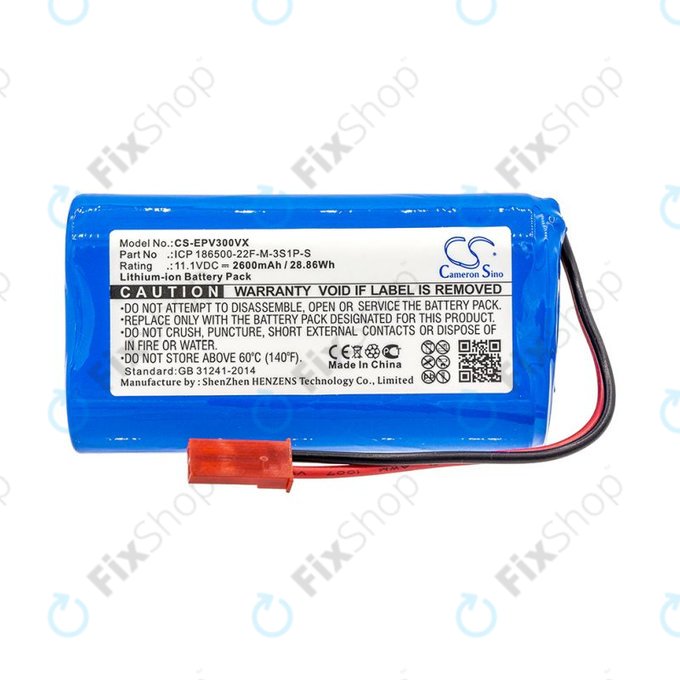 Baterie pro Electropan ilife V5, V5s, 2600mAh, Li-Ion, 11.1V, ICP 186500-22F-M-3S1P-S, HQ