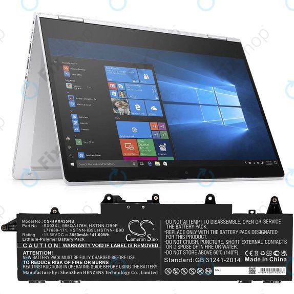 Baterie pro HP ProBook x360 435 G7, 3550mAh, Li-Pol, 11.55V, SX03XL, HQ