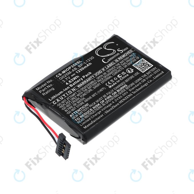 Baterie pro Mitac Mio P350, P550, 1250mAh, Li-Ion, 3.7V, BL-LP1230, HQ