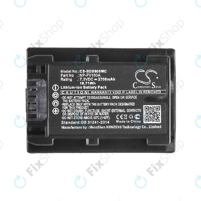 Baterie pro Sony FDR-AX, HDR-CX, HDR-CX HDR-PJ, NEX-VG30, 2700mAh, Li-Ion, 7.3V, NP-FV100A, HQ