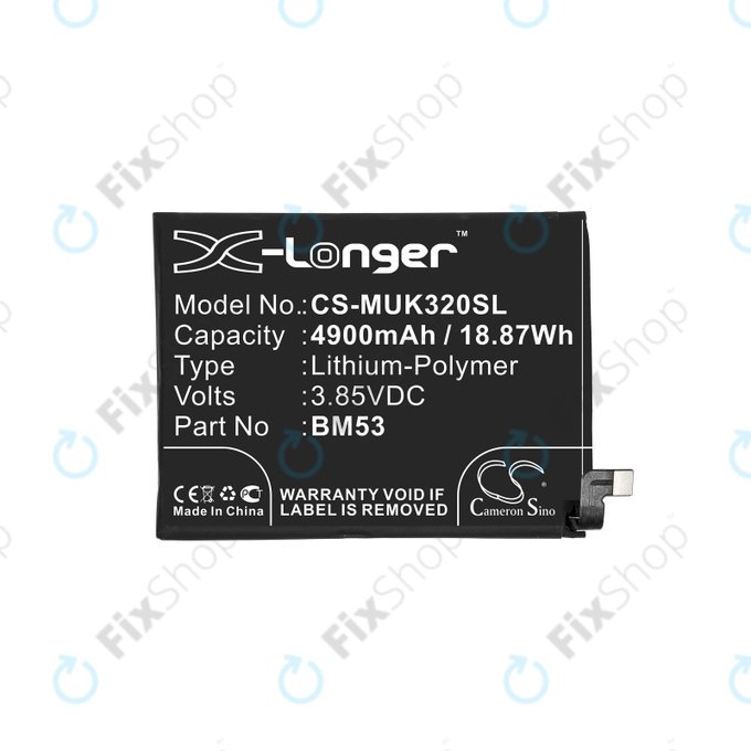 Baterie pro Xiaomi Mi 10T 5G M2007J3SY, 4900mAh, Li-Pol, 3.85 V, BM53, HQ