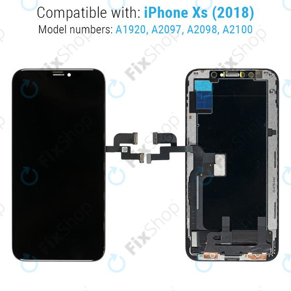 Displej Hard OLED pro iPhone XS, Dotykové sklo s rámem, FixPremium