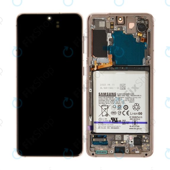 Samsung Galaxy S21 G991B - LCD Displej + Dotykové Sklo + Rám + Baterie (Violet) - GH82-27254B Genuine Service Pack