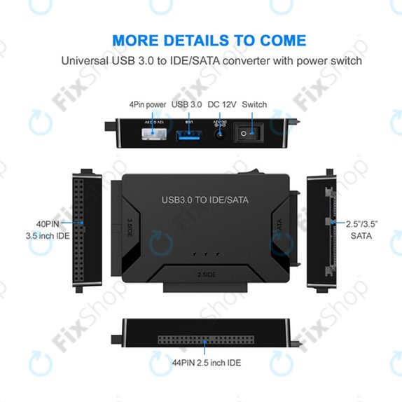 USB 3.0 na SATA / IDE adaptér pro 2.5" a 3.5" HDD/SSD a optické mechaniky