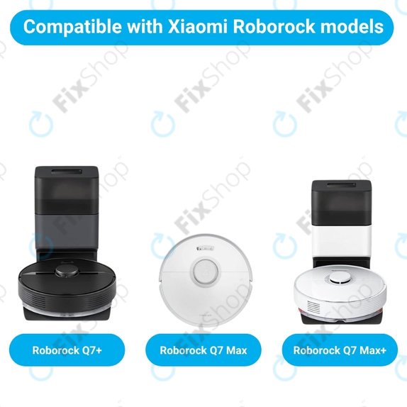 Sada náhradních dílů pro Xiaomi Roborock Q7+, Q7 Max, Q7 Max+ (1x Hlavní kartáč, 2x Filtr, 2x Boční kartáč – bílý)
