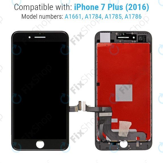 Displej pro iPhone 7 Plus, Black, Dotykové sklo s rámem, Refurbished