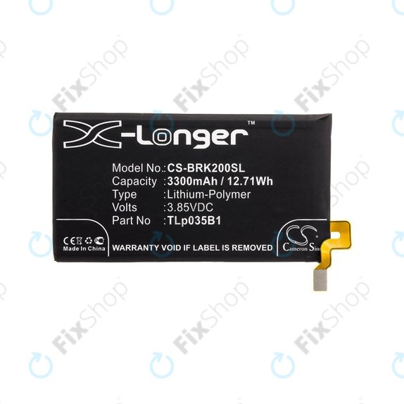 Baterie pro Blackberry BBF 100, 3300mAh, Li-Pol, 3.85V, TLp035B1, HQ