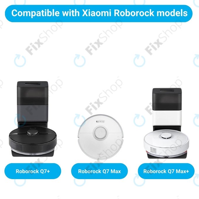 Sada náhradních dílů pro Xiaomi Roborock Q7+, Q7 Max, Q7 Max+ (1x Hlavní kartáč, 2x Filtr, 2x Boční kartáč – bílý)