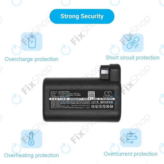 AEG RX-series, Electrolux E, P-series - Baterie S91-0400410-SU2, OSBP72LI, OSBP72LI25 Li-Ion 2000mAh HQ