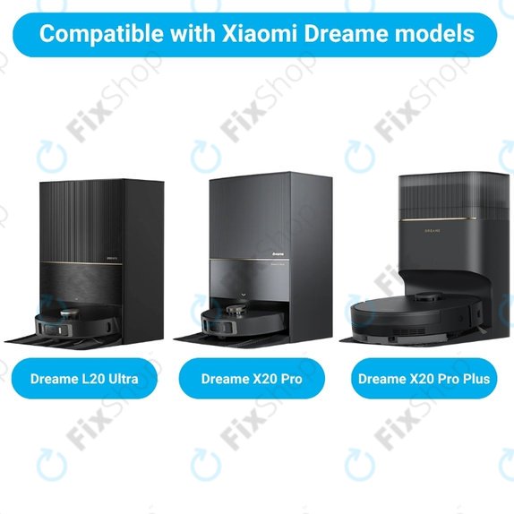 Sada náhradních dílů pro Xiaomi Dreame L20 Ultra, X20 Pro, X20 Pro Plus (2x Hlavní kartáč, 4x Filtr, 4x Boční kartáč – černý)