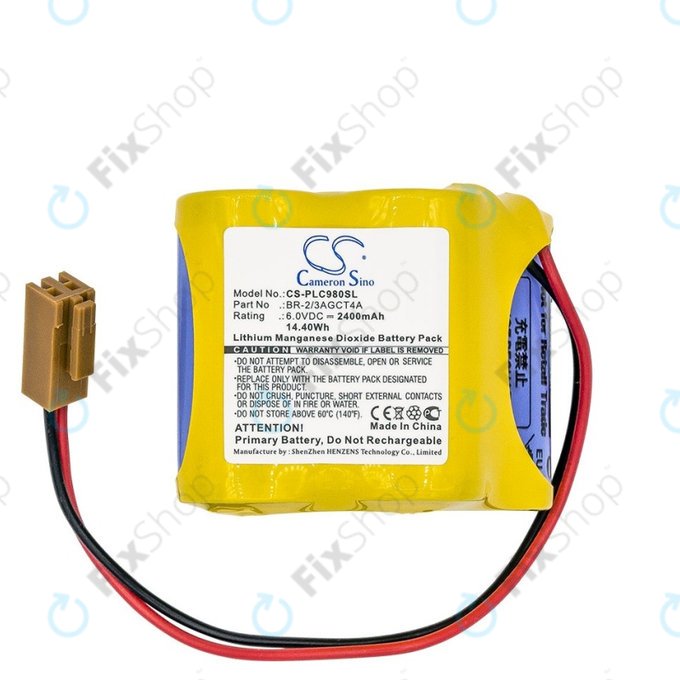 Baterie pro Fanuc 18-T Series Programmable Logic, 2400mAh, Li-MnO2, 6V, BR-2/3AGCT4A, HQ