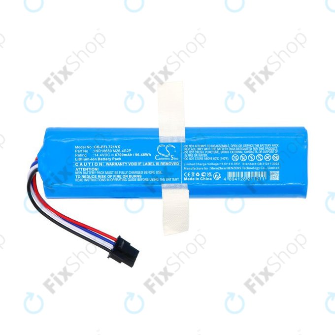 Baterie pro 360 S6 Pro, S9, X90, X95, Eufy Robovac L70 Hybrid, 6700mAh, Li-Ion, 14.4V, INR18650M26-4S2P, HQ
