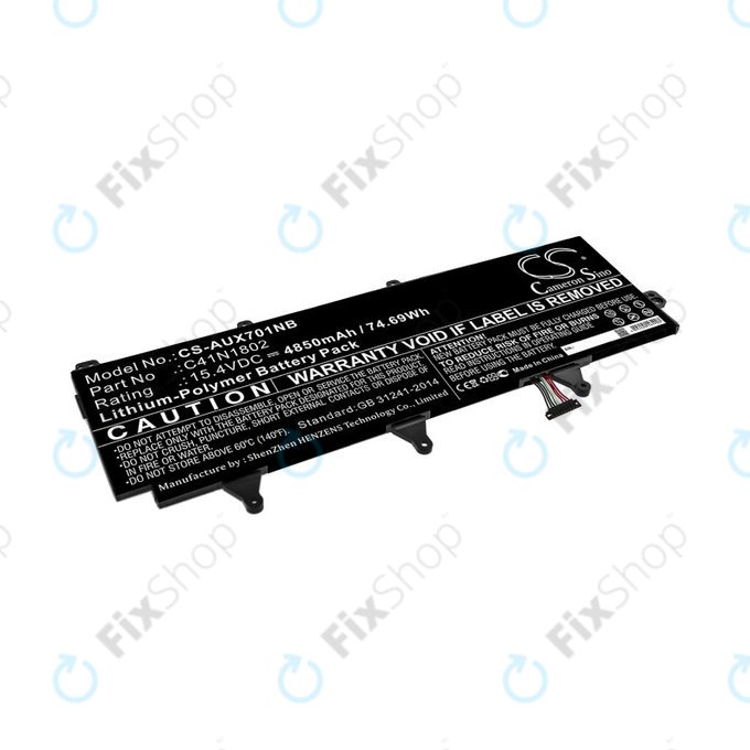 Baterie pro Asus Zephyrus Gx701, Rog Zephyrus S Gx701, Rog Gx701, 4850mAh, Li-Pol, 15.4V, C41N1802, HQ