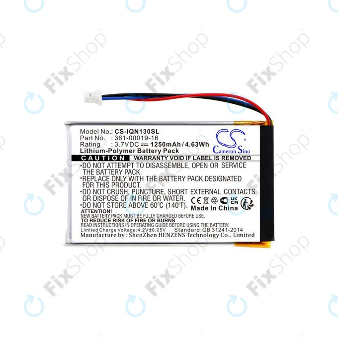 Baterie pro Garmin Nüvi 1300, 1350, 1370, 1390, 1490, 1250mAh, Li-Pol, 3.7V, 361-00019-16, HQ