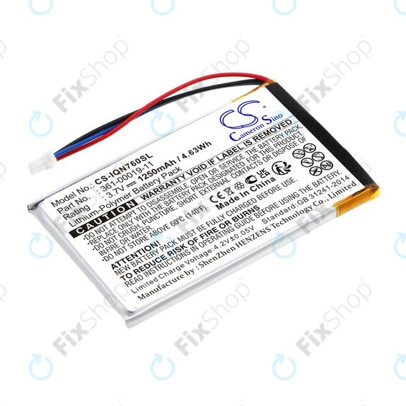 Baterie pro Garmin Nüvi 700, 710, 760, 765, Nuvi 3590, 1250mAh, Li-Pol, 3.7V, 361-00019-11, HQ