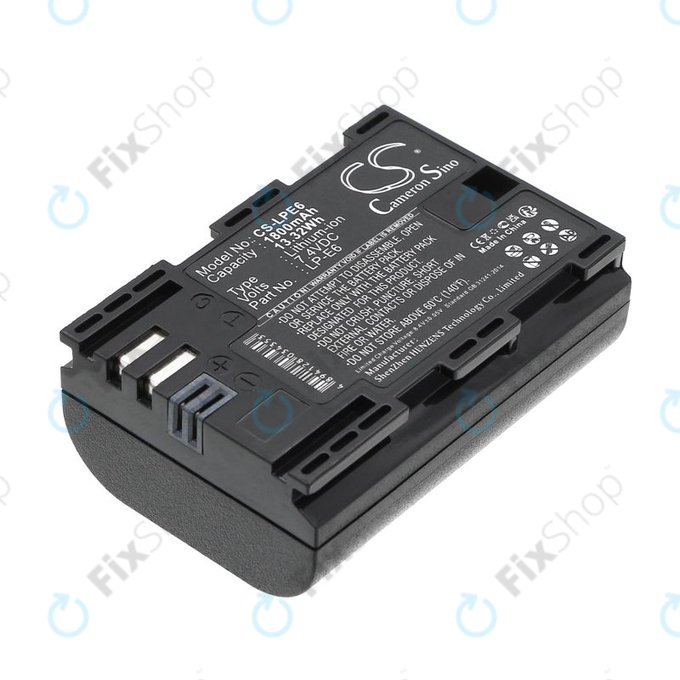 Baterie pro Canon EOS 60D, 5D Mk II, 7D, 1800mAh, Li-Ion, 7.4V, LP-E6, HQ