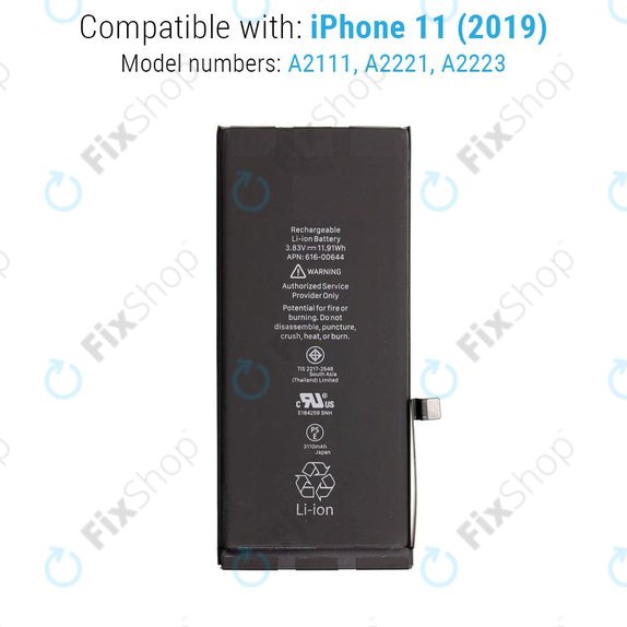 Baterie pro iPhone 11, 3110mAh, FixPremium