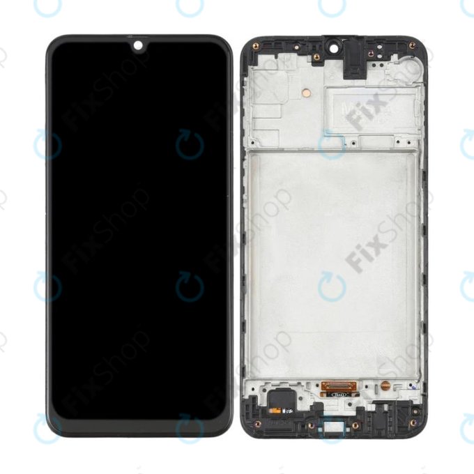 Samsung Galaxy M31 M315F - LCD Displej + Dotykové Sklo + Rám (Space Black) OLED