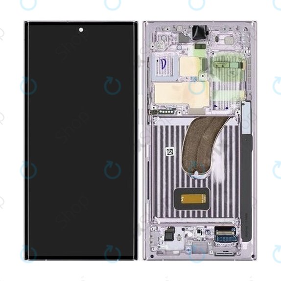 Samsung Galaxy S23 Ultra S918B - LCD Displej + Dotykové Sklo + Rám (Lavender) - GH82-30466D, GH82-30465D Genuine Service Pack
