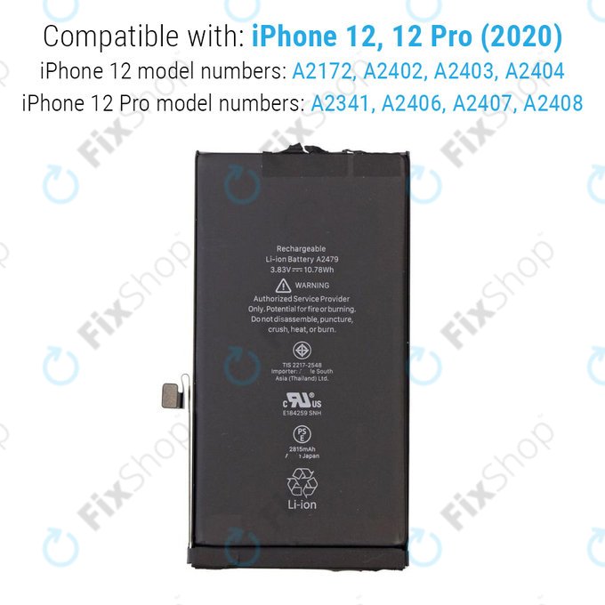 Baterie pro iPhone 12, 12 Pro, 2815mAh