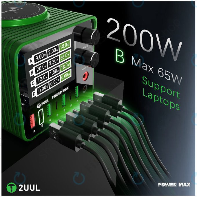 Nabíjecí stanice, 200W víceportová, 2UUL PC01