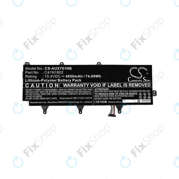 Baterie pro Asus Zephyrus Gx701, Rog Zephyrus S Gx701, Rog Gx701, 4850mAh, Li-Pol, 15.4V, C41N1802, HQ