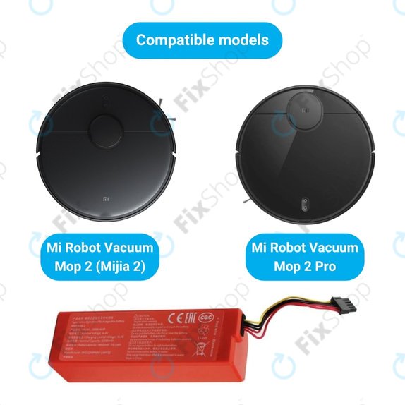 Baterie pro Xiaomi Mi Robot Vacuum Mop 2 (Mijia 2C), 2 Pro, P1904-4S2P-MM, Li-Ion, 14.4V 6500mAh