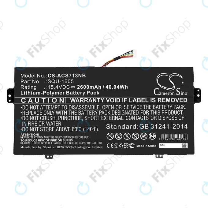 Baterie pro Acer SF713-51, 2600mAh, Li-Pol, 15.4V, SQU-1605, HQ